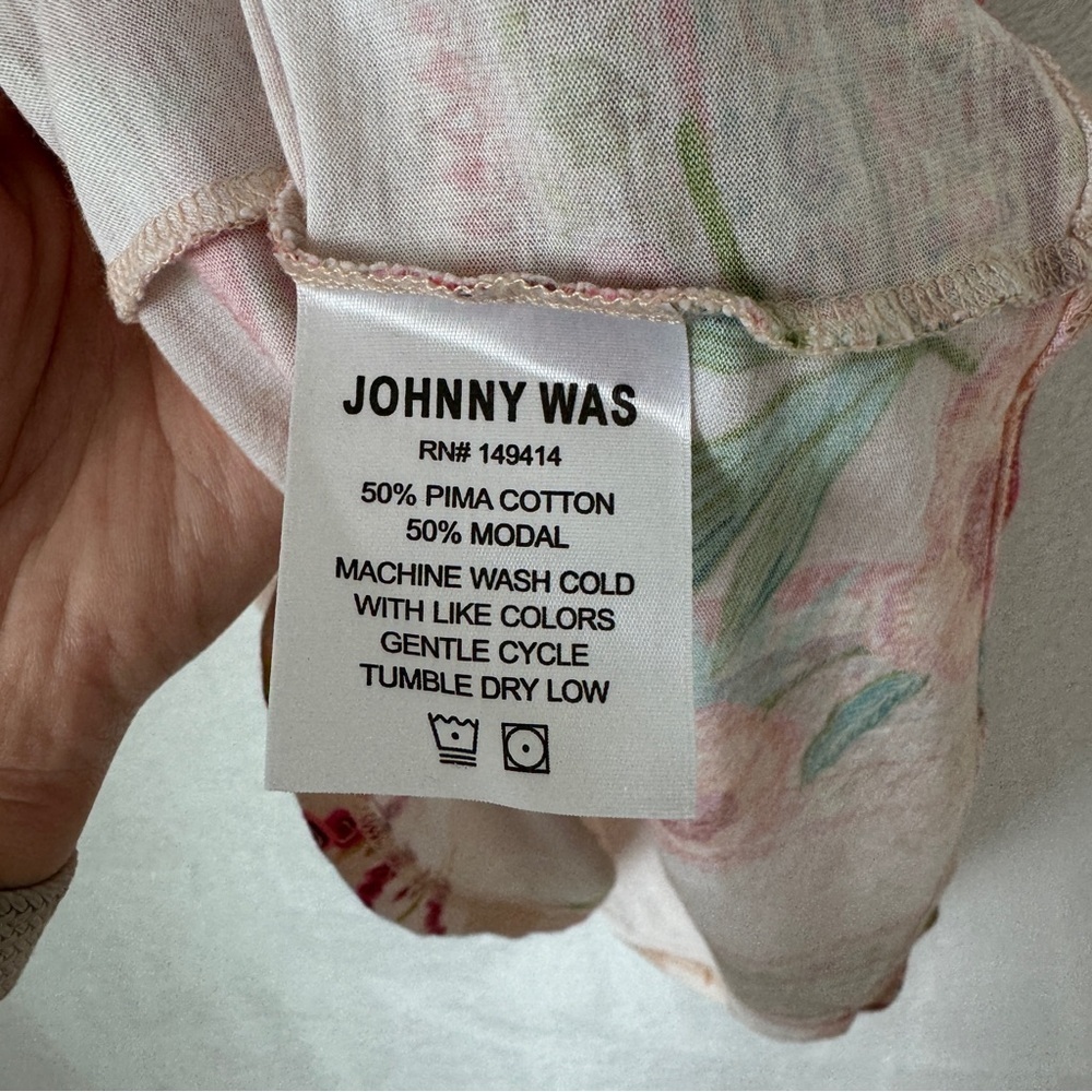 Johnny Was womens floral Short Sleeve Pima Cotton‎ blend mini Dress size XS - Picture 3 of 7
